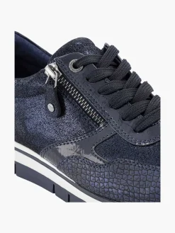Medicus Donkerblauwe Comfort Sneaker Croco-Dames Comfort Schoenen