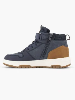 Vty Donkerblauwe Hoge Sneaker-Kinderen Jongensschoenen