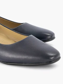 Medicus Donkerblauwe Leren Comfort Pump-Dames Comfort Schoenen
