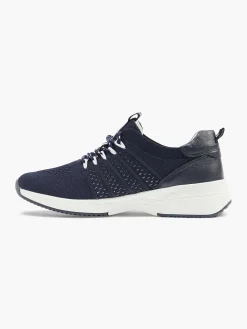 Medicus Donkerblauwe Leren Comfort Sneaker-Dames Comfort Schoenen