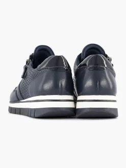 Medicus Donkerblauwe Leren Comfort Sneaker-Dames Sneakers