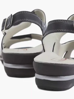 Medicus Donkerblauwe Leren Sandaal-Dames Comfort Schoenen