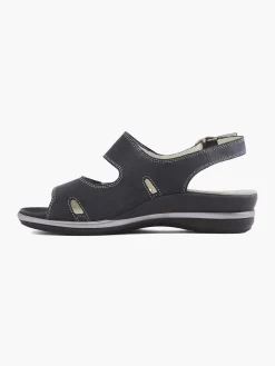 Medicus Donkerblauwe Leren Sandaal-Dames Comfort Schoenen
