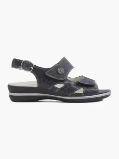 Medicus Donkerblauwe Leren Sandaal-Dames Comfort Schoenen