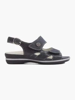 Medicus Donkerblauwe Leren Sandaal-Dames Comfort Schoenen