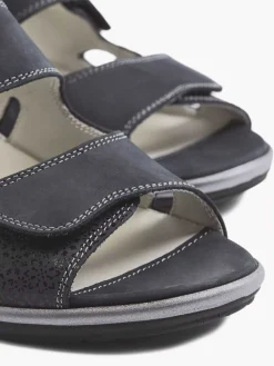 Medicus Donkerblauwe Leren Sandaal-Dames Comfort Schoenen