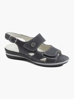 Medicus Donkerblauwe Leren Sandaal-Dames Comfort Schoenen