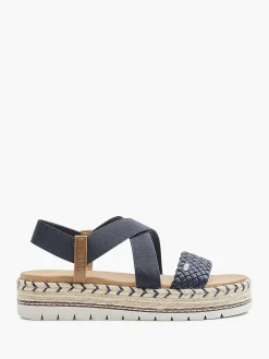 Esprit Donkerblauwe Platform Sandaal-Dames Sandalen