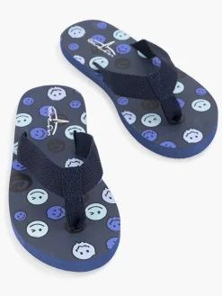 Blue Fin Donkerblauwe Teenslipper Smiley-Kinderen Jongensschoenen