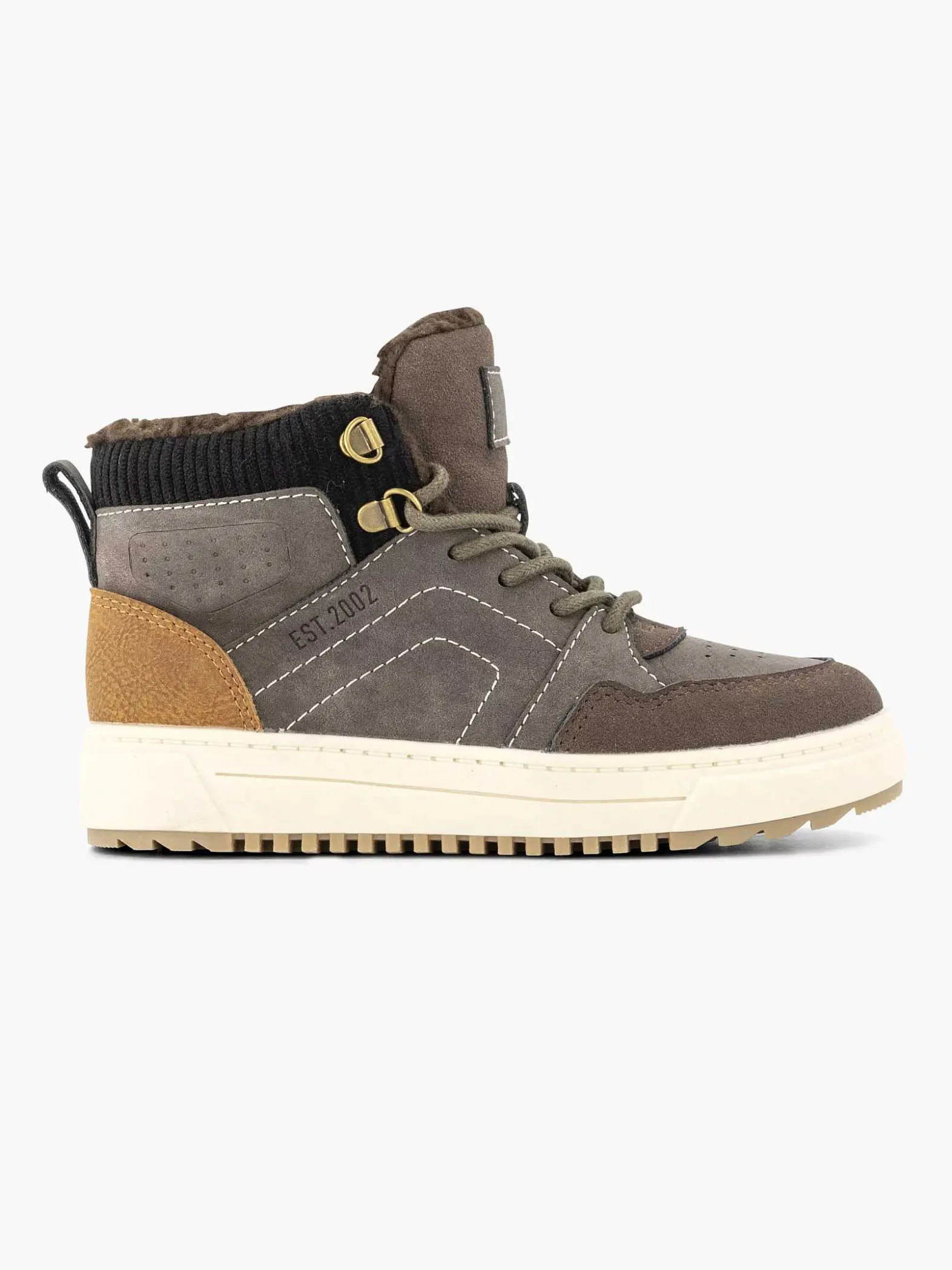 Vty Donkerbruine Hoge Sneaker-Kinderen Jongensschoenen