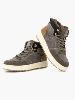 Vty Donkerbruine Hoge Sneaker-Kinderen Jongensschoenen