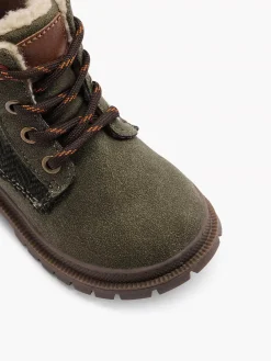 Vty Donkergroene Veterboot-Kinderen Babyschoenen