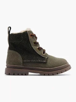Vty Donkergroene Veterboot-Kinderen Babyschoenen