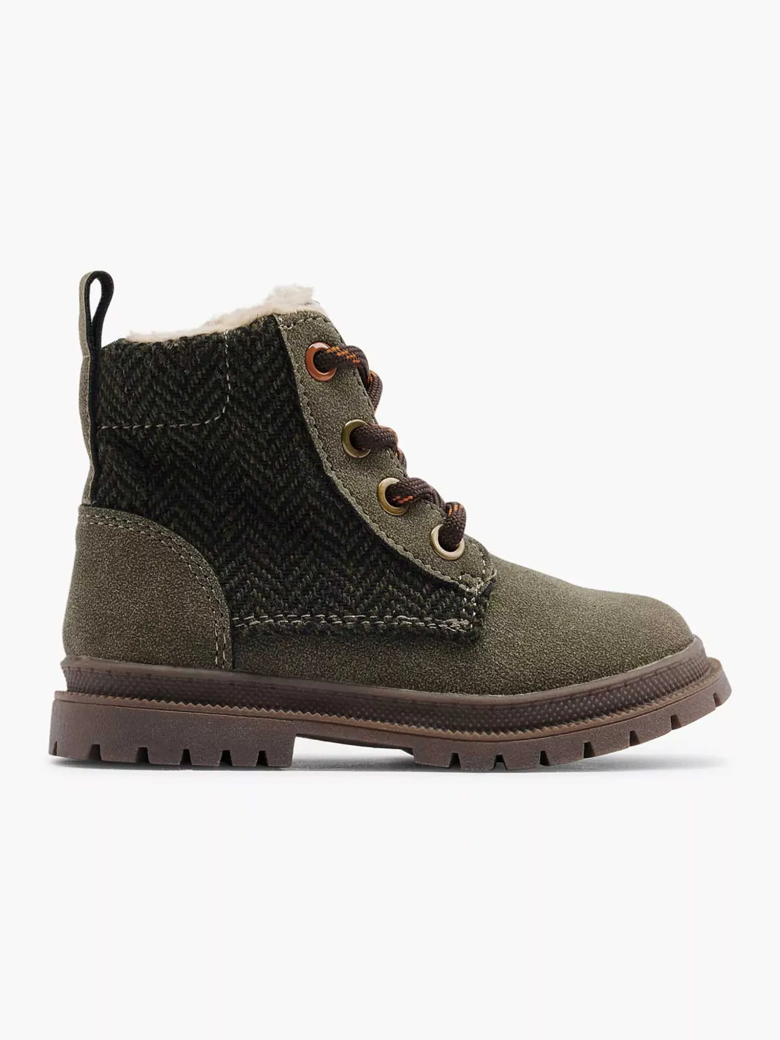 Vty Donkergroene Veterboot-Kinderen Babyschoenen