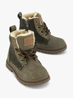 Vty Donkergroene Veterboot-Kinderen Babyschoenen