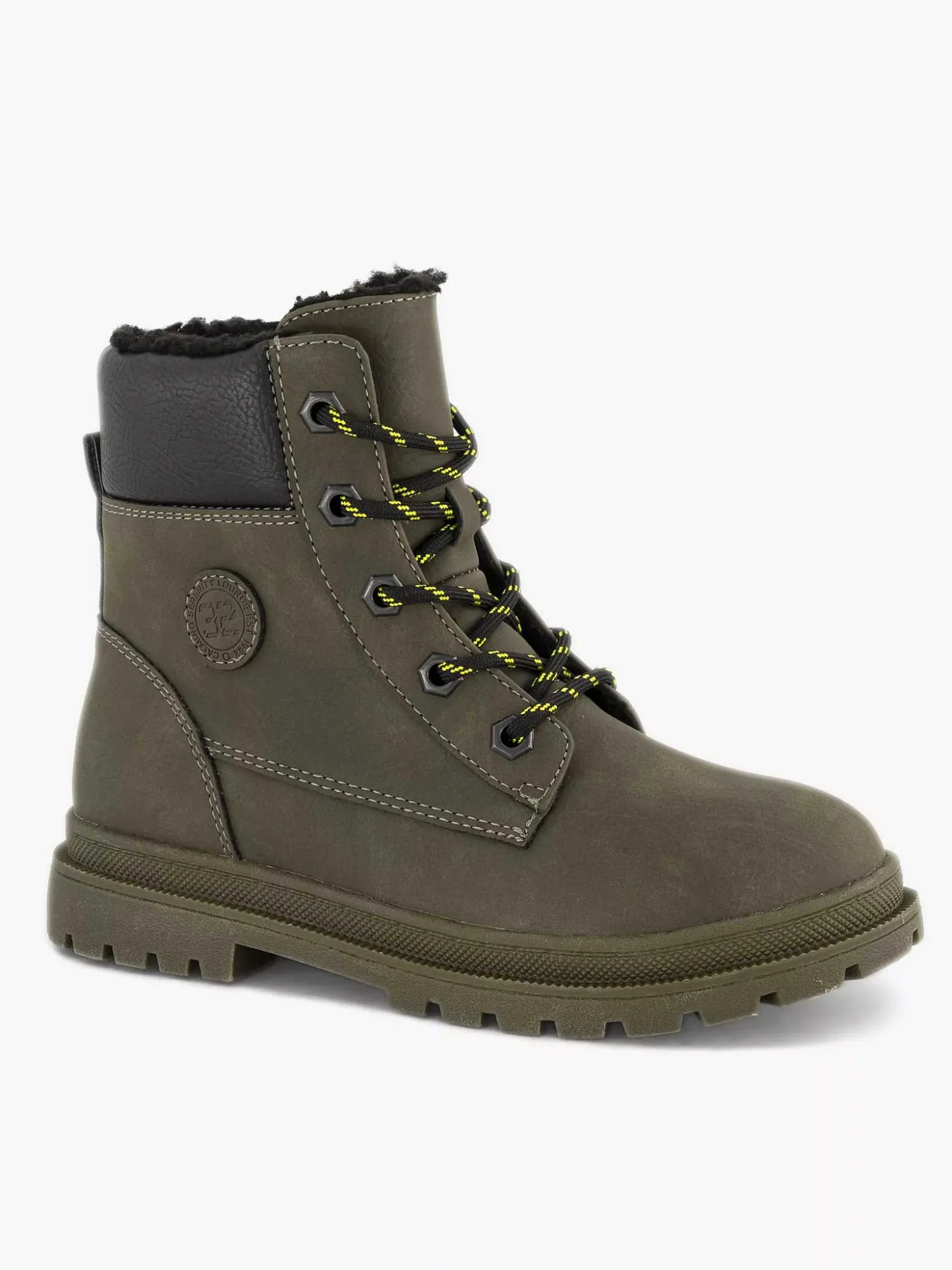 Vty Donkergroene Veterboot-Kinderen Babyschoenen