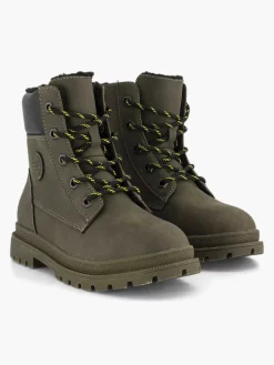 Vty Donkergroene Veterboot-Kinderen Babyschoenen