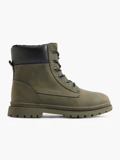 Vty Donkergroene Veterboot-Kinderen Babyschoenen