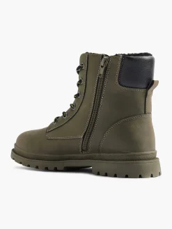Vty Donkergroene Veterboot-Kinderen Babyschoenen