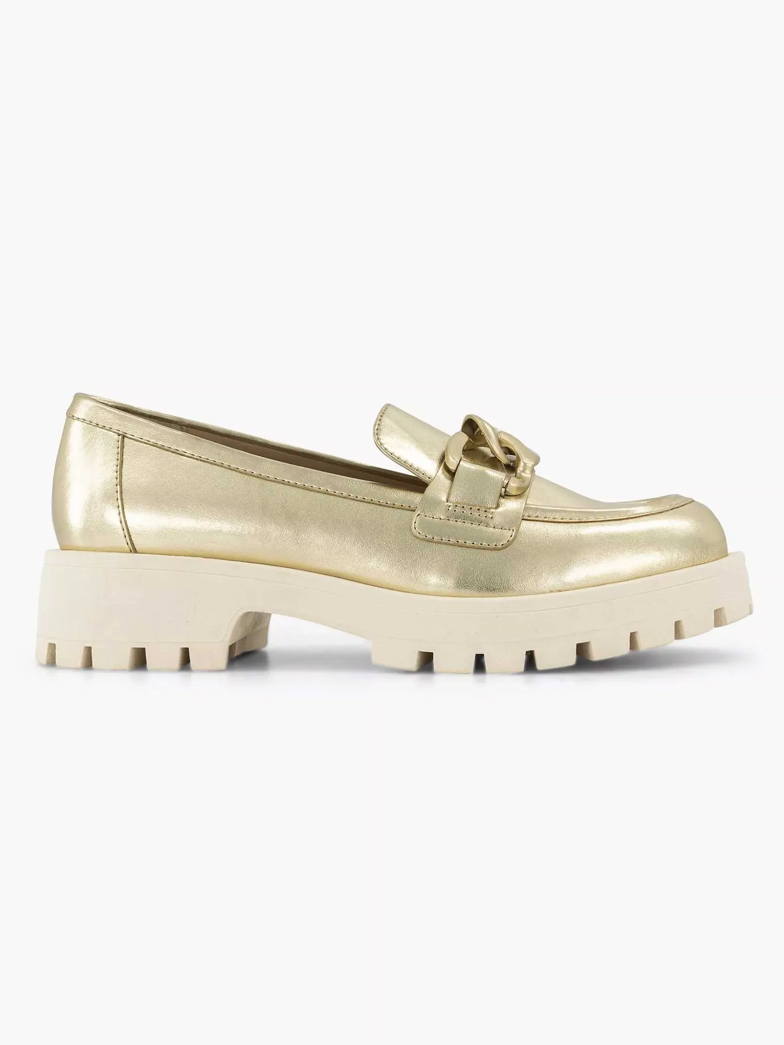 Oxmox Gouden Chunky Loafer-Dames Instappers