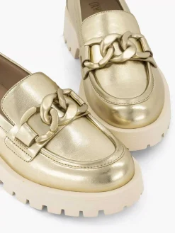 Oxmox Gouden Chunky Loafer-Dames Instappers