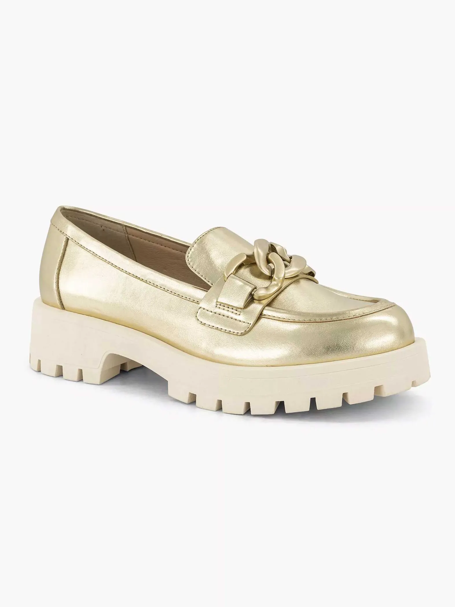 Oxmox Gouden Chunky Loafer-Dames Instappers