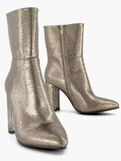 Oxmox Gouden Enkellaars Slangenprint-Dames Enkellaarzen & Boots