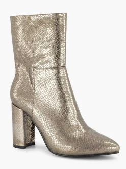Oxmox Gouden Enkellaars Slangenprint-Dames Enkellaarzen & Boots