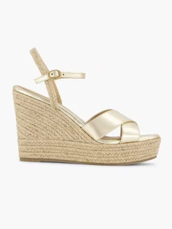 Graceland Gouden Espadrille Sleehak-Dames Sandalen