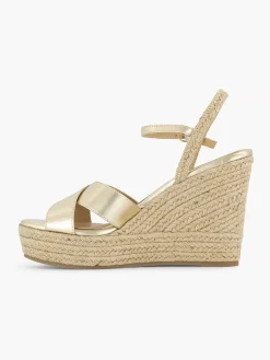Graceland Gouden Espadrille Sleehak-Dames Sandalen