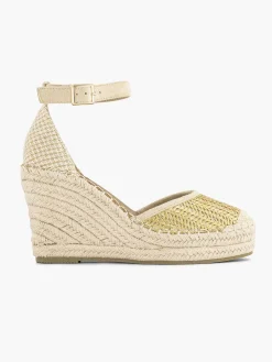 Graceland Gouden Espadrille Sleehak-Dames Hoge Hakken