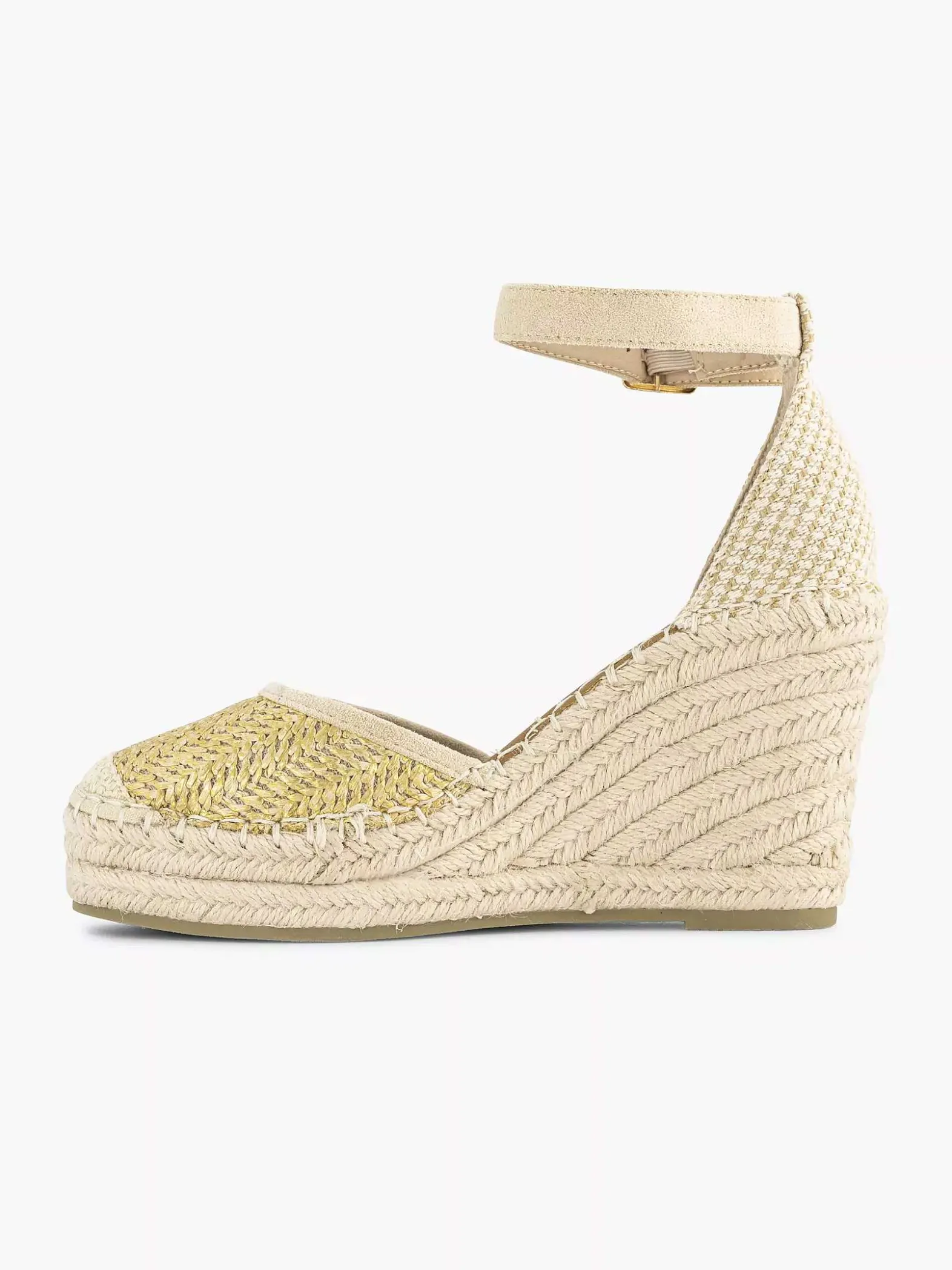 Graceland Gouden Espadrille Sleehak-Dames Hoge Hakken