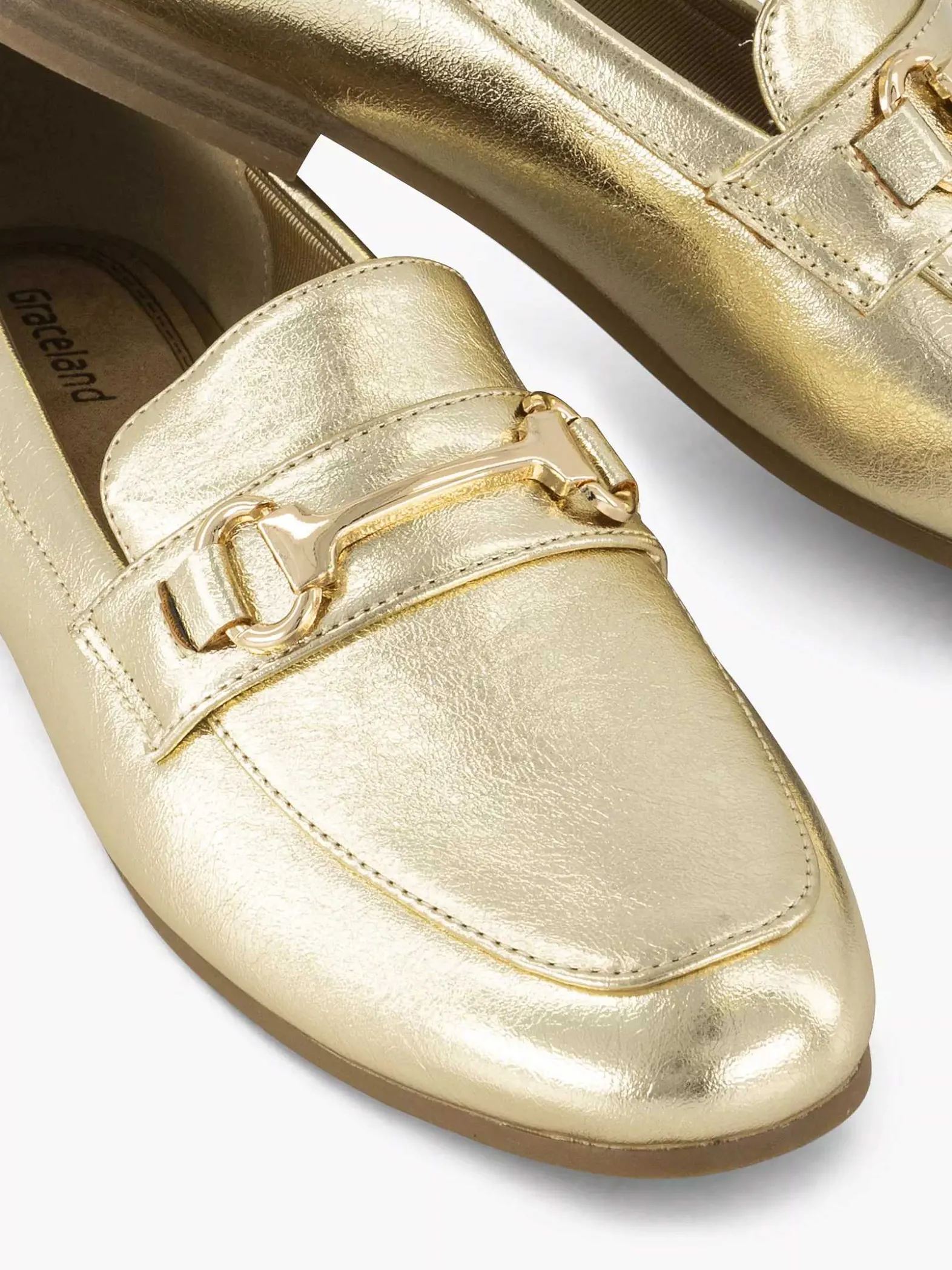 Graceland Gouden Loafer Sierketting-Dames Instappers