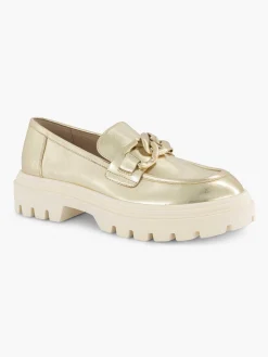 Oxmox Gouden Metallic Chunky Loafer-Dames Instappers