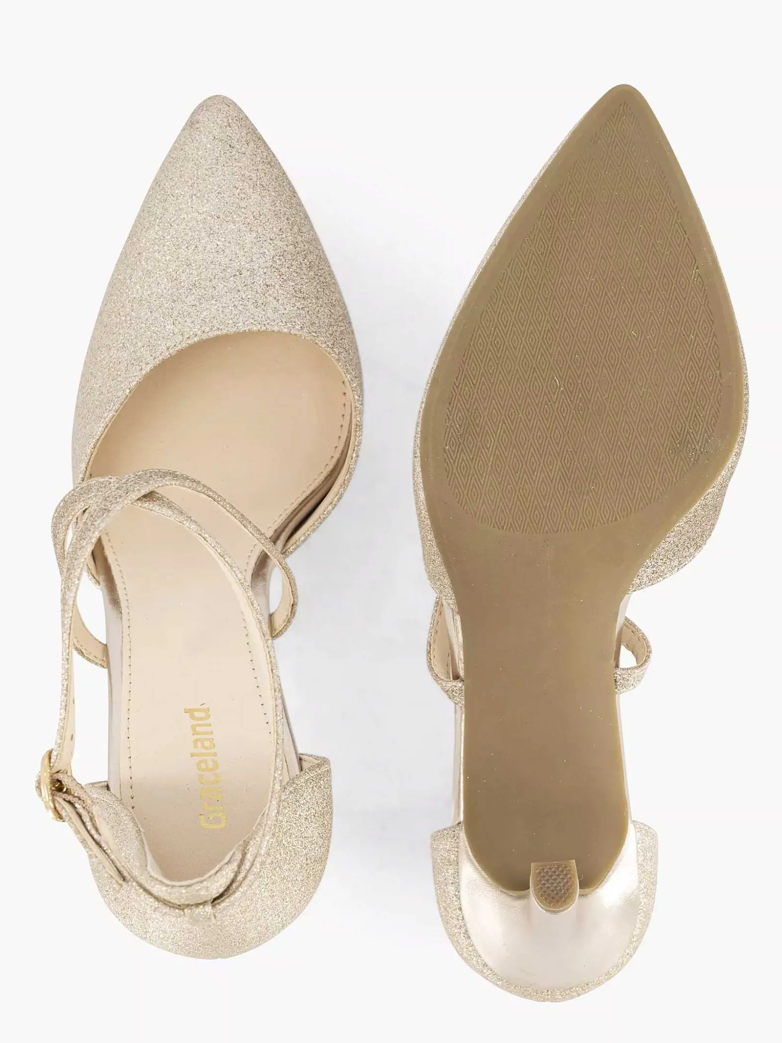 Graceland Gouden Pump Glitter-Dames Pumps