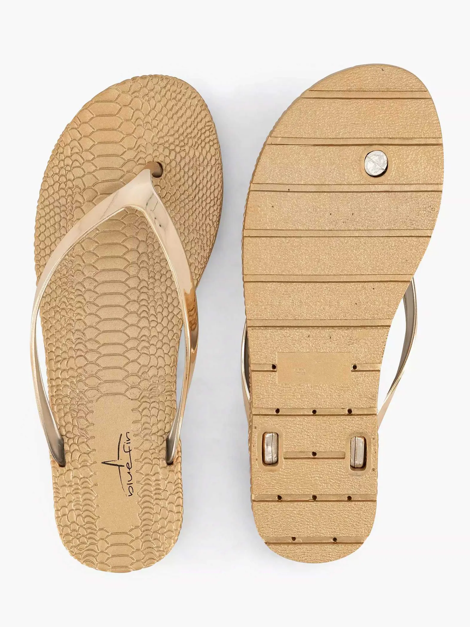 Blue Fin Gouden Teenslipper-Dames Slippers