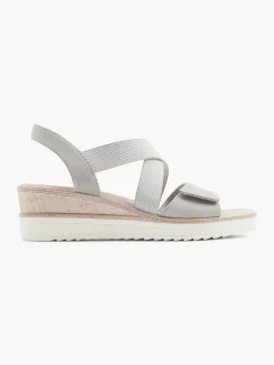 Easy Street Grijze Comfort Sandalette Sleehak-Dames Comfort Schoenen