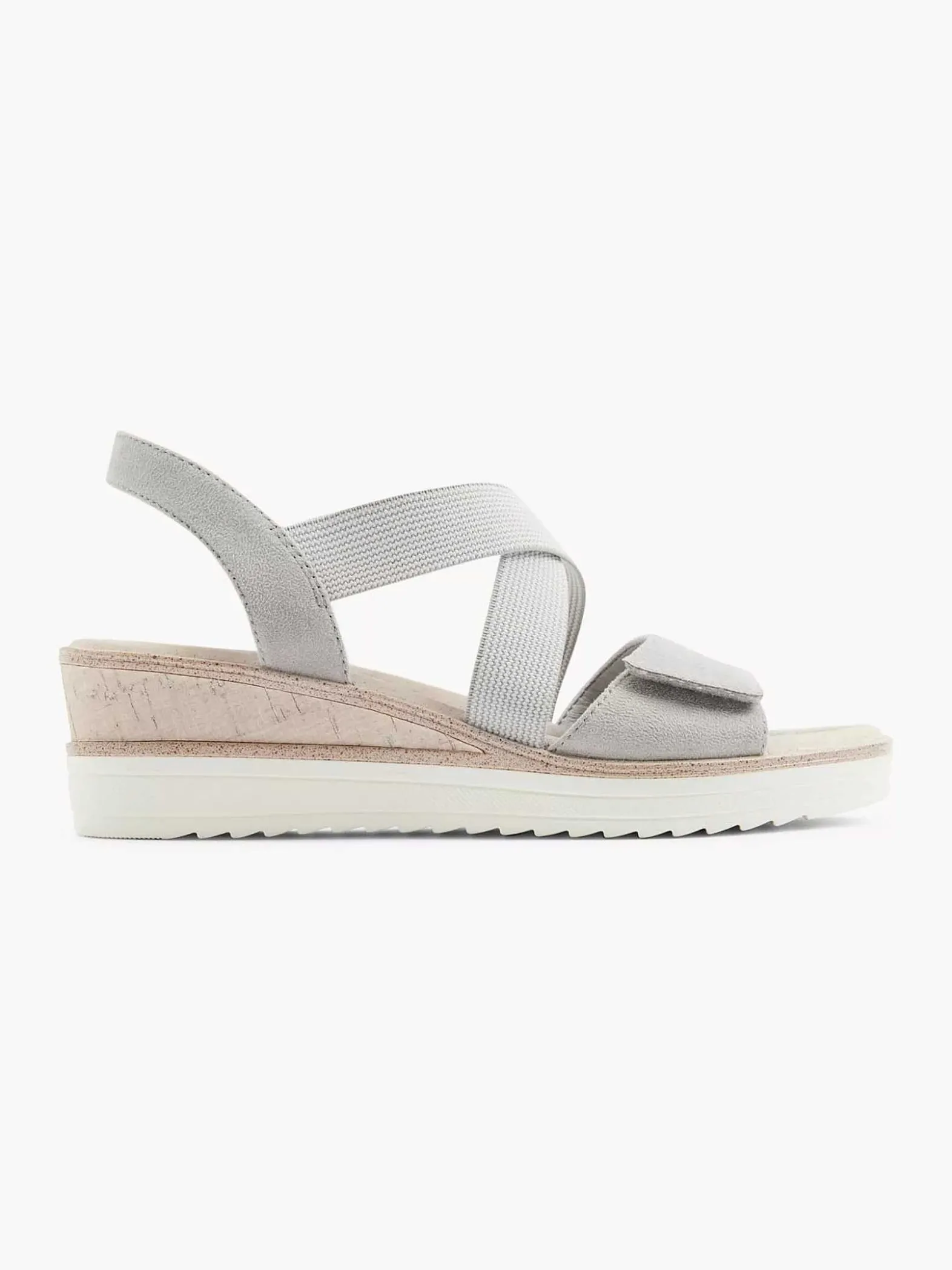 Easy Street Grijze Comfort Sandalette Sleehak-Dames Comfort Schoenen