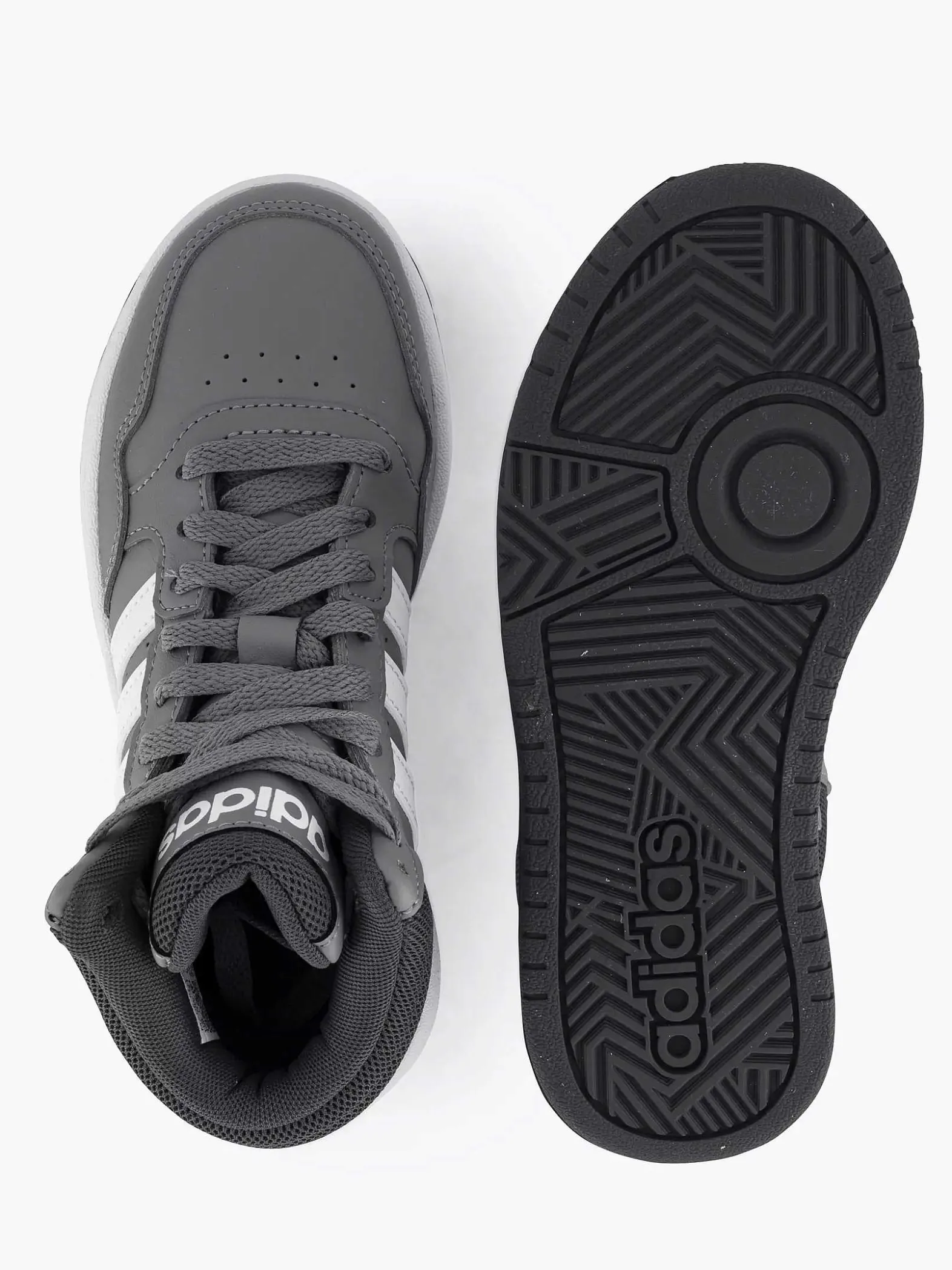 adidas Grijze Hoops Mid 3.0 K-Kinderen Jongensschoenen