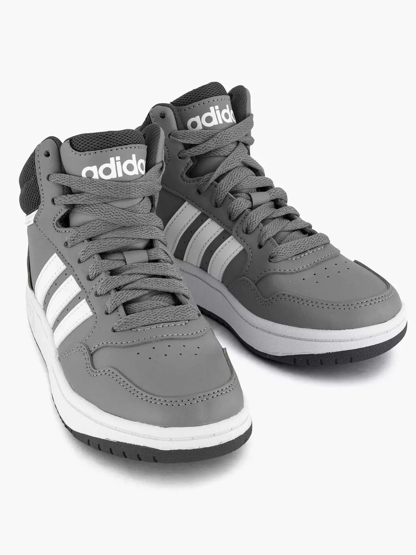 adidas Grijze Hoops Mid 3.0 K-Kinderen Jongensschoenen
