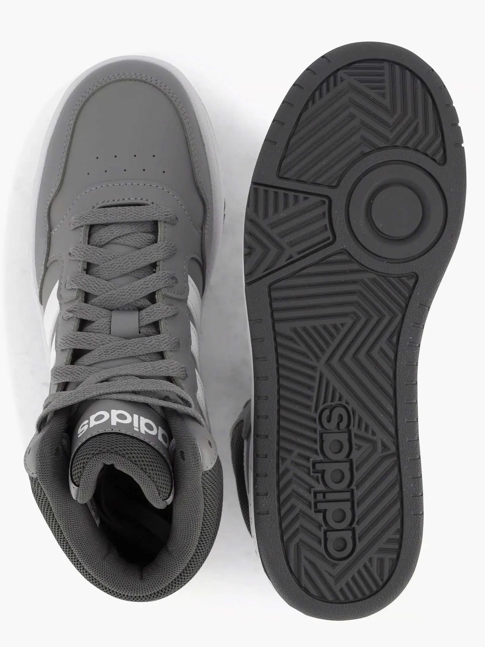 adidas Grijze Hoops Mid 3.0 K-Kinderen Jongensschoenen