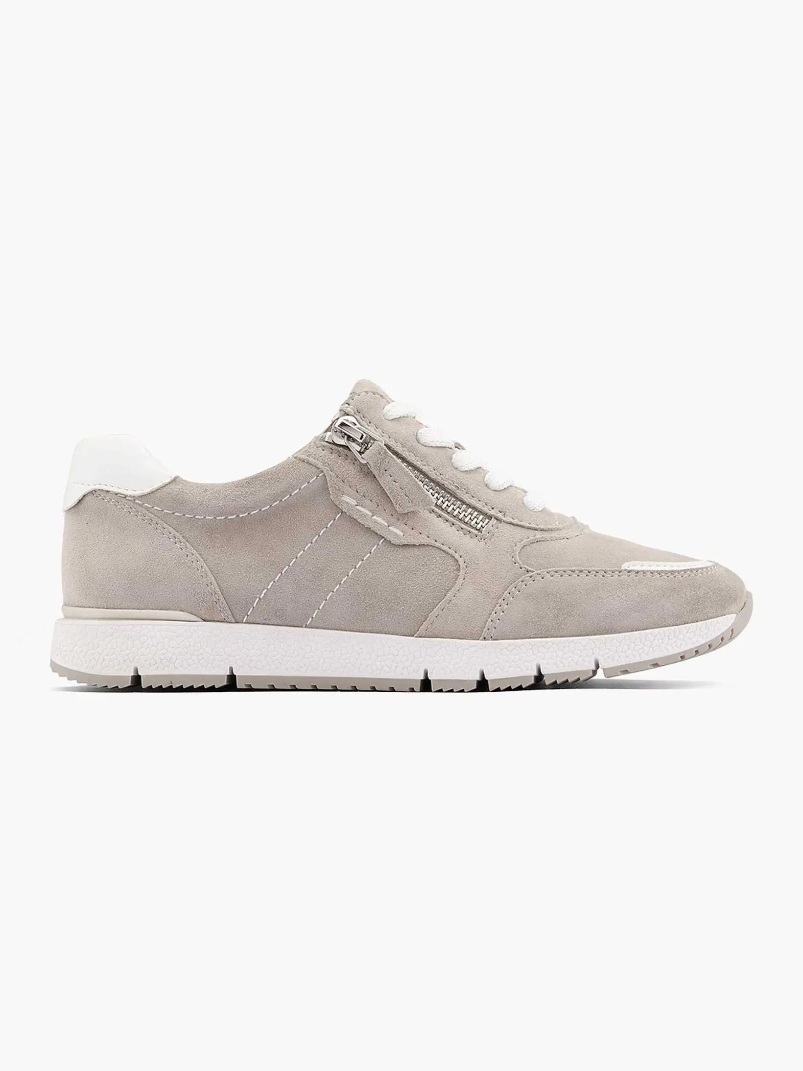 Medicus Grijze Leren Comfort Sneaker-Dames Comfort Schoenen
