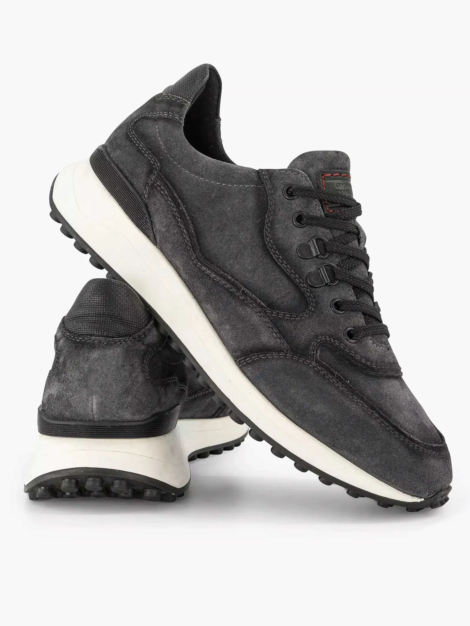 Oxmox Grijze Leren Sneaker-Heren Sneakers