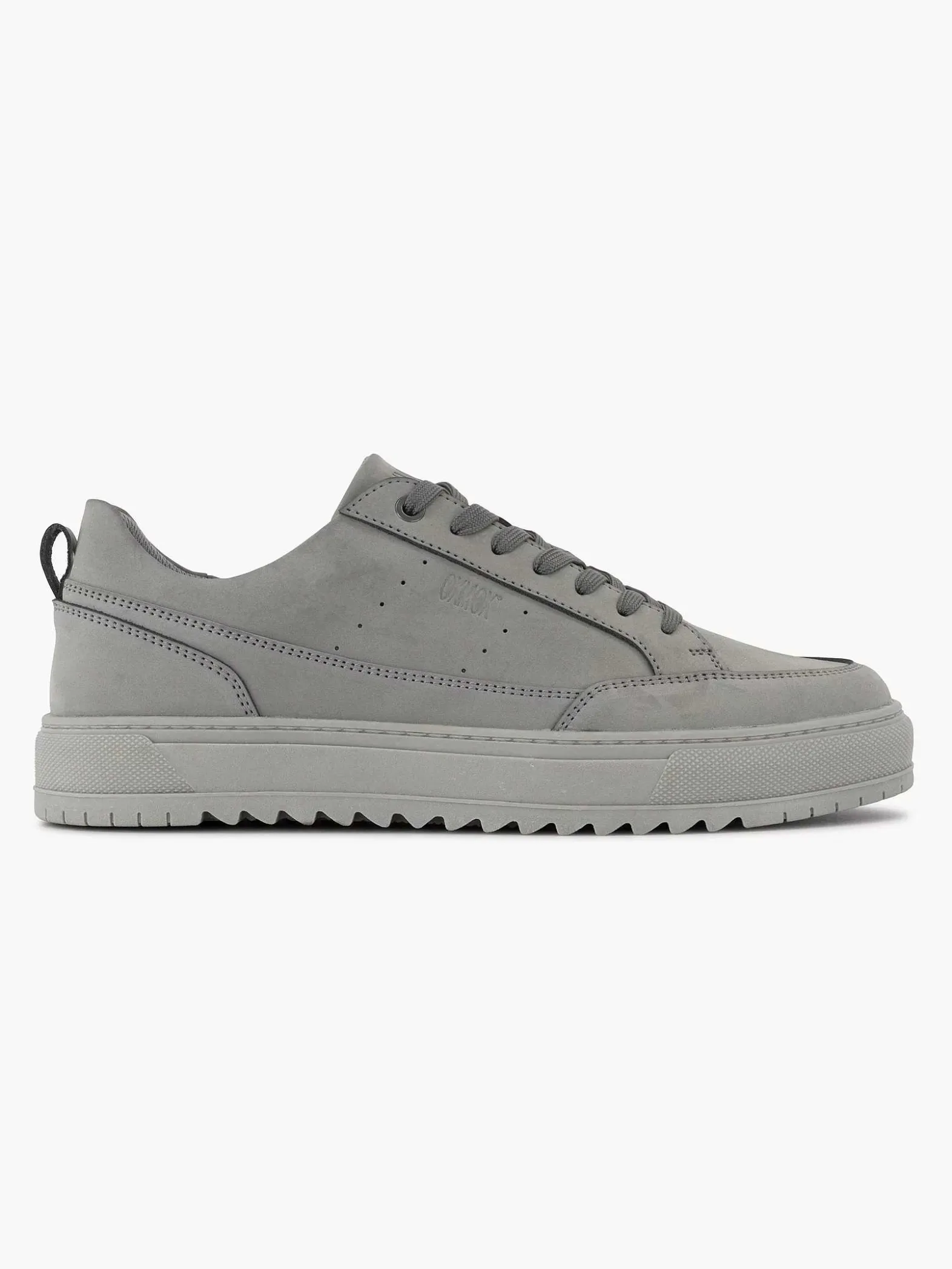 Oxmox Grijze Leren Sneaker-Heren Sneakers