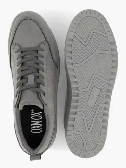Oxmox Grijze Leren Sneaker-Heren Sneakers
