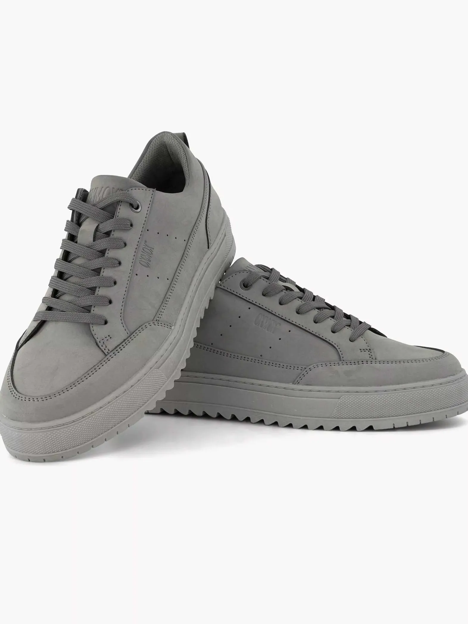 Oxmox Grijze Leren Sneaker-Heren Sneakers