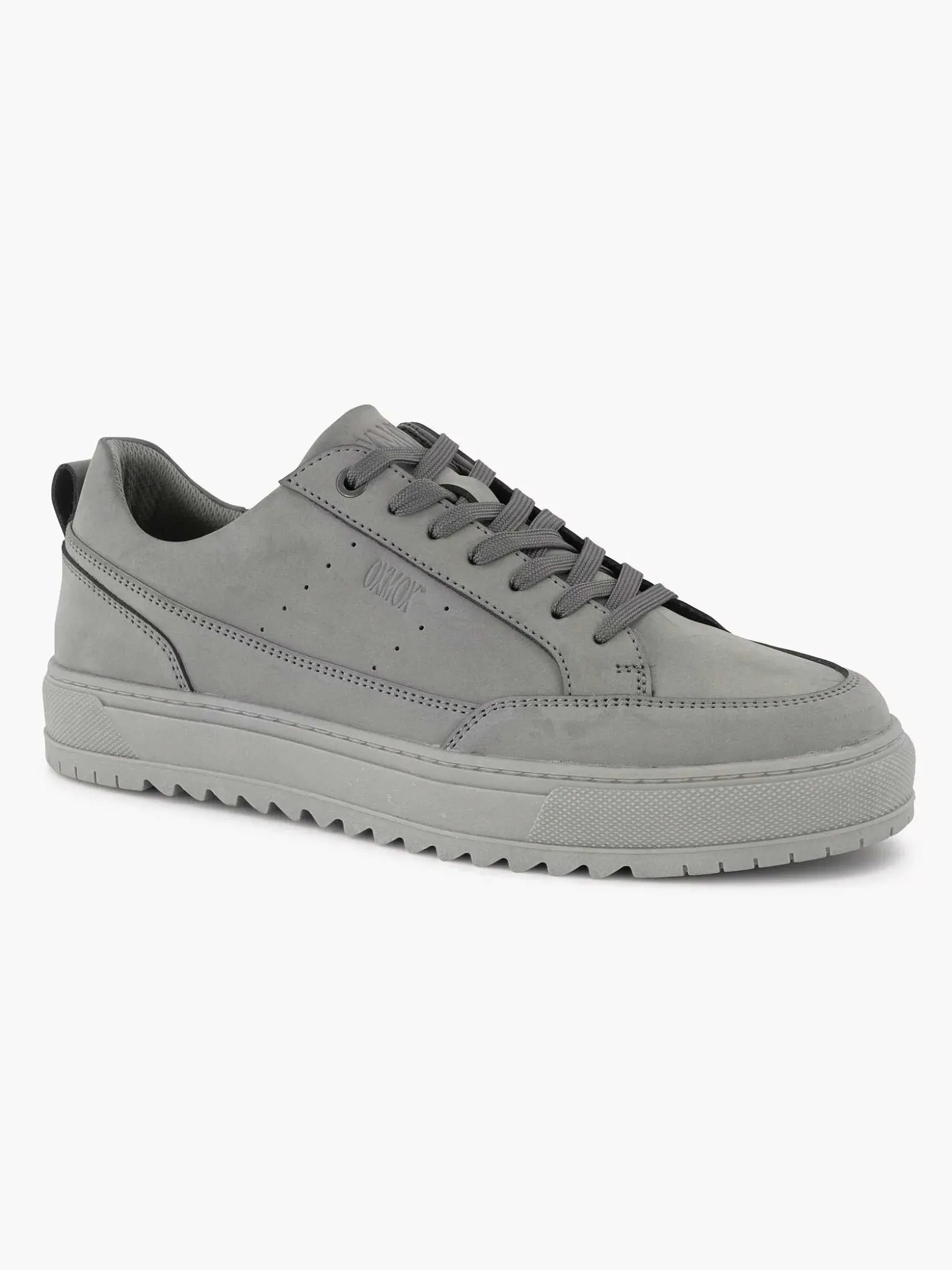 Oxmox Grijze Leren Sneaker-Heren Sneakers