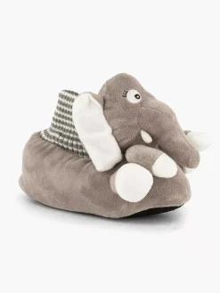 Bobbi-Shoes Grijze Pantoffel Olifant-Kinderen Jongensschoenen