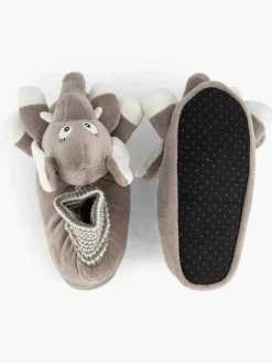 Bobbi-Shoes Grijze Pantoffel Olifant-Kinderen Jongensschoenen