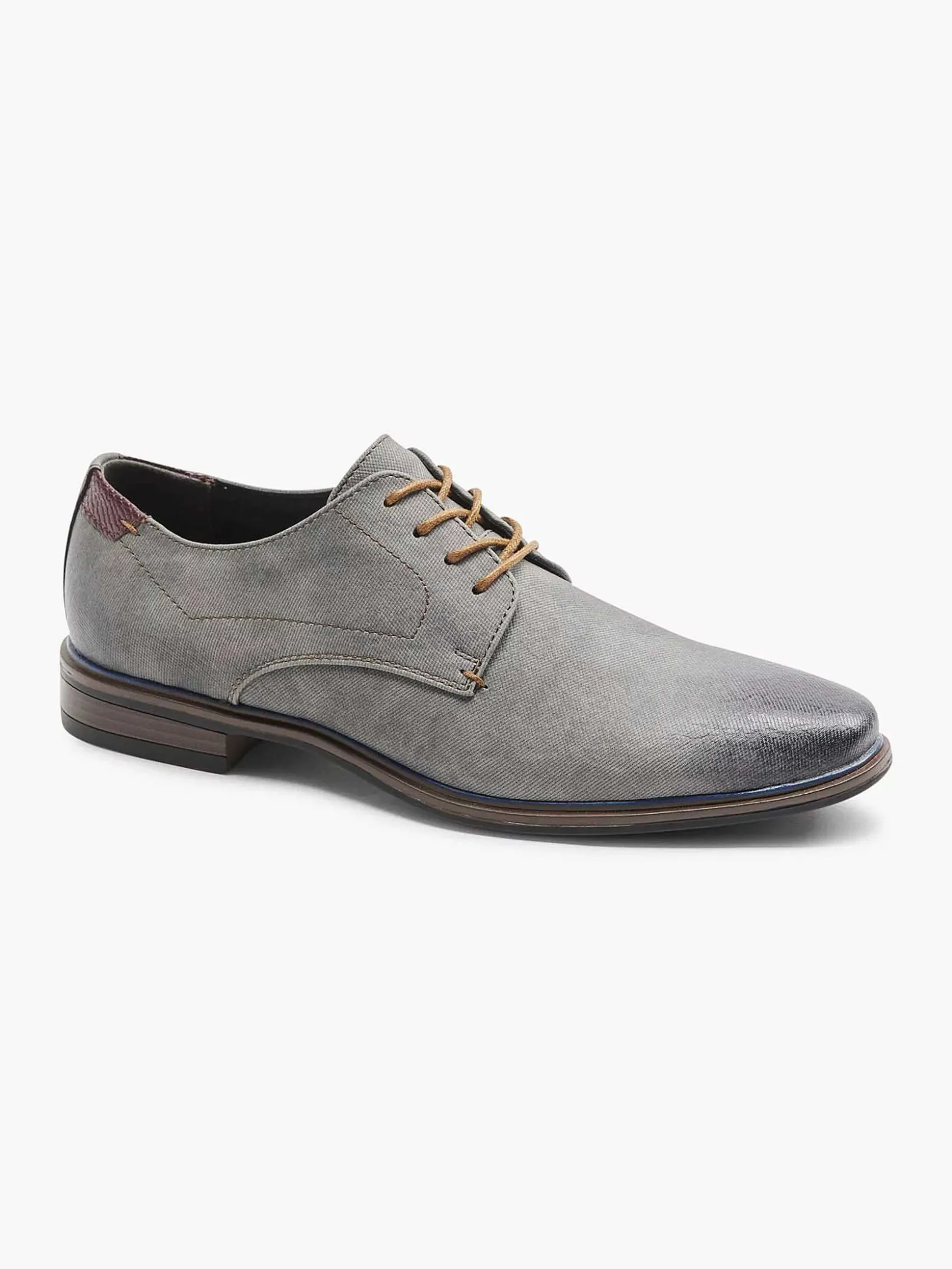 AM SHOE Grijze Veterschoen-Heren Geklede Schoenen